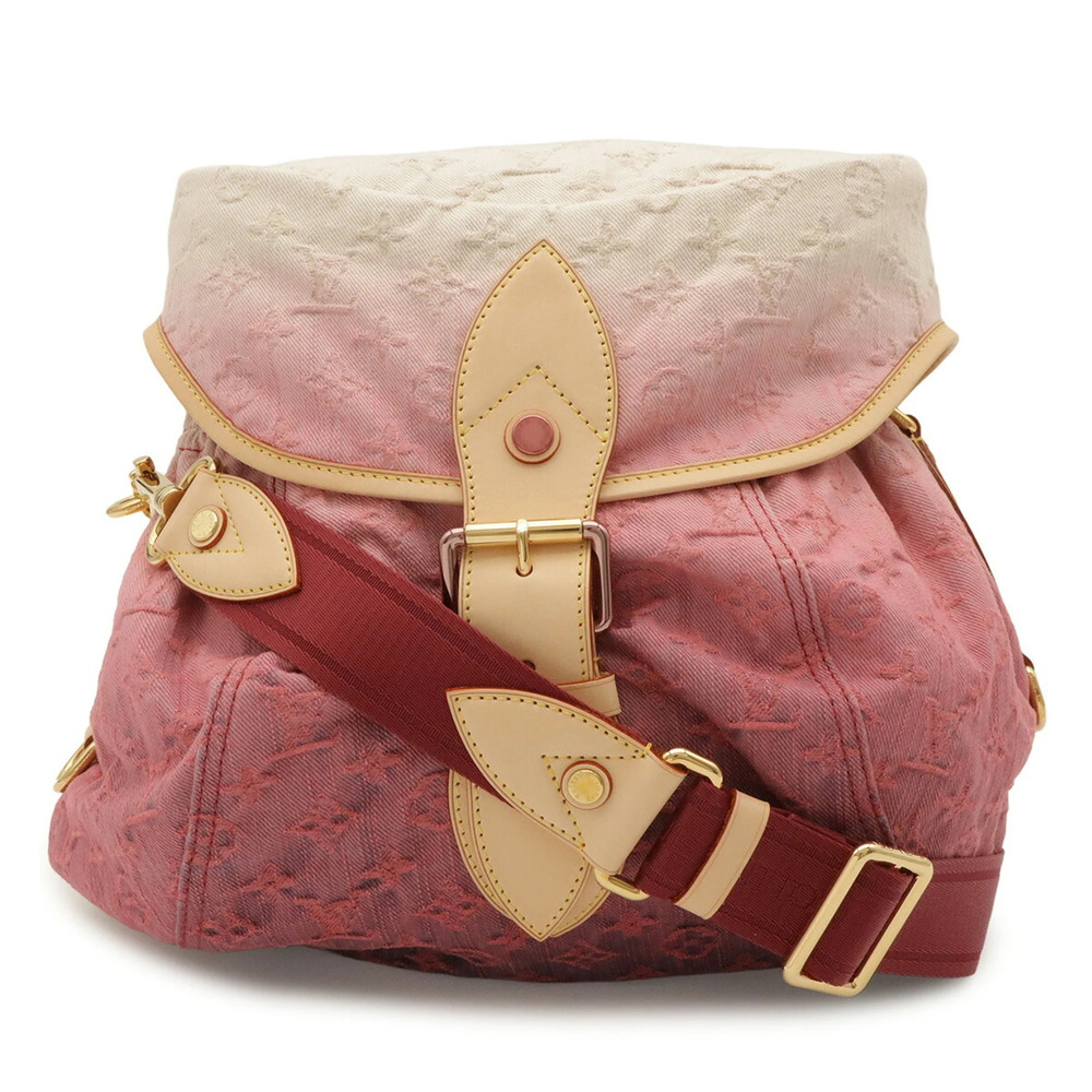 LOUIS VUITTON Louis Vuitton Monogram Denim Sunshine Shoulder Bag Canvas Leath...